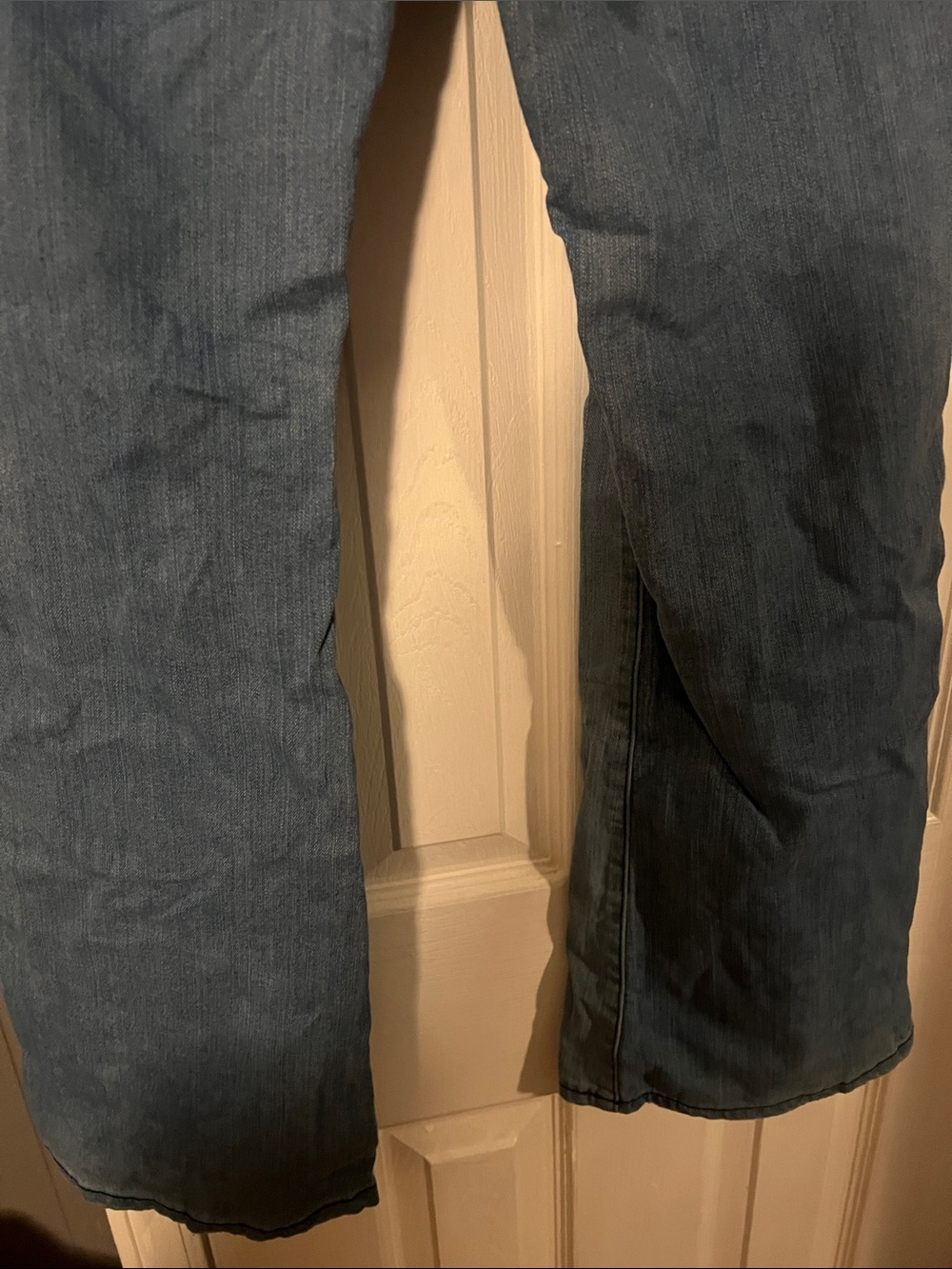 Vintage Rebel Light Blue Flare Jeans — Distressed Women's bell bottom - Picture 3 of 7